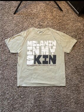Melanin In My Skin Short Sleeve Tee - Sage Green